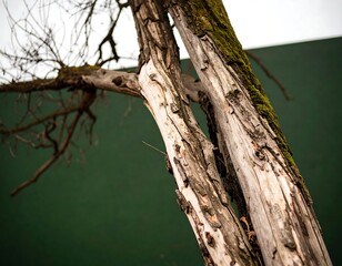 Obraz premium Aged tree trunk with moss