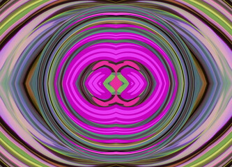 The image is an abstract, symmetrical design characterized by a central, prominent magenta color that draws the eye