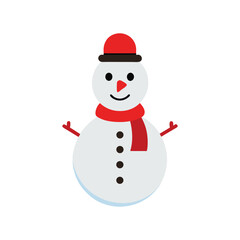 Christmas Snowman Icon on White – Perfect for Holiday Cards