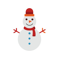 Snowman Vector Art on White Background – Christmas Concept