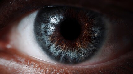 A high  scan of a human eye  long title A detailed close up view of a human eye showcasing the intricate patterns and structures of the