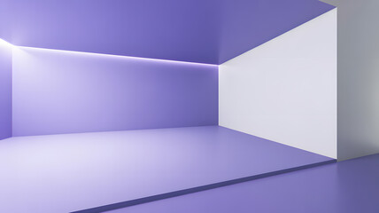 Fototapeta premium Geometric Harmony: A visually striking interior space, defined by clean lines, minimalist forms, and a serene monochromatic palette.