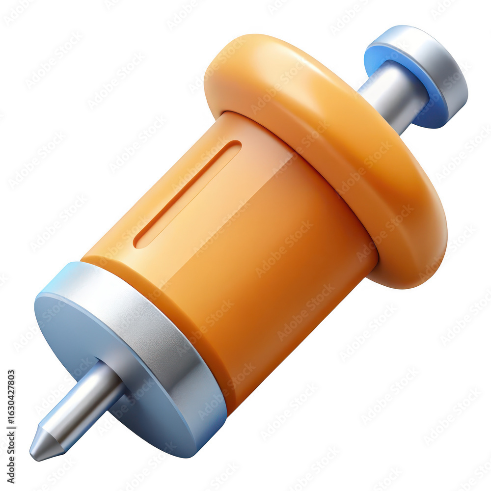 Poster 3d pushpin isolated on transparent background