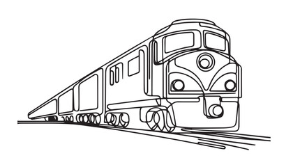 Continuous one single minimal line drawing train