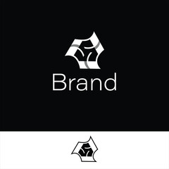 Fototapeta premium Letter S Monogram with Musical Flag and Triangular Hooks Isolated with Two Different Background.