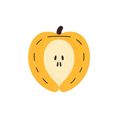 Halved Yellow Apple Illustration: Fruit Graphic,  Vector Art,  Healthy Eating Design Element,  Food Icon,  Apple Clipart,  Vitamin C,  Nutrition Symbol