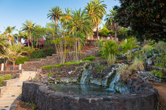 Small Waterfalls in Parque Taoro, Puerto de la Cruz, Tenerife, Canary Islands, Spain