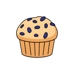 Delicious Blueberry Muffin Illustration: Perfect for Bakery Websites and Menus