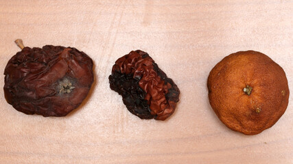 Dried fruits exhibit unique textures and colors naturally