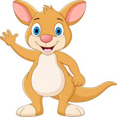 Cute kangaroo cartoon smiling. Cartoon cute animal illustration