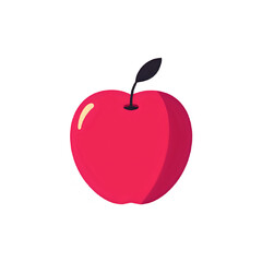 Vibrant Red Apple: A Crisp, Clean Vector Graphic