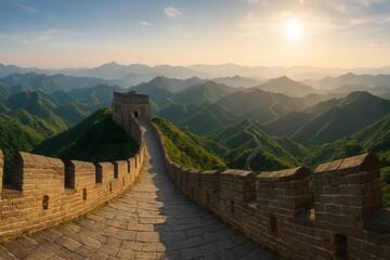 The Great Wall of China at Sunrise