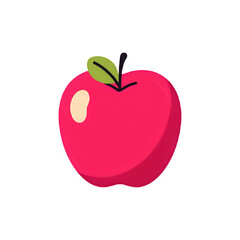 Vibrant Red Apple Illustration: Perfect for Health, Education, & Food Designs