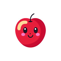 Cute Cartoon Apple Illustration: Red Fruit Character Design