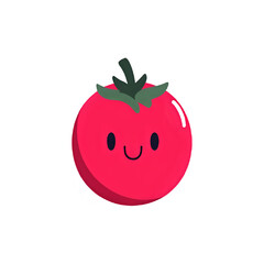 Cute Cartoon Tomato: Vibrant Vector Illustration for Food Brands