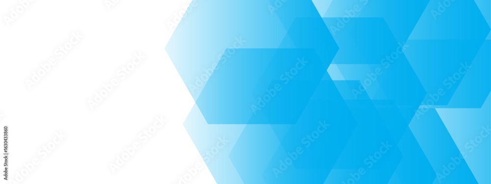 Poster abstract medical blue hexagon background design. blue gradient abstract background with shapes eleme