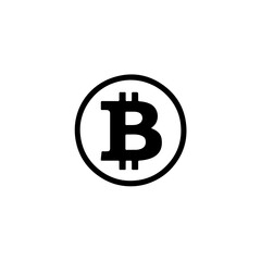 Obraz premium Black and White Bitcoin Vector Icon