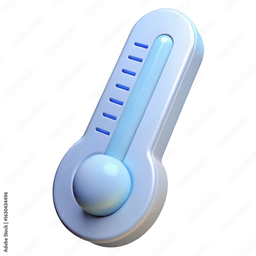 Poster 3d thermometer isolated on transparent background