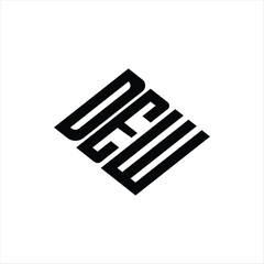  Modern abstract DEW logo design featuring geometric lines for innovative data analysis and digital transformation branding
