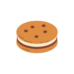 Delicious Cream Filled Cookie: A Sweet Treat Illustration