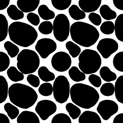 Black and white cow print pattern, cow texture pattern