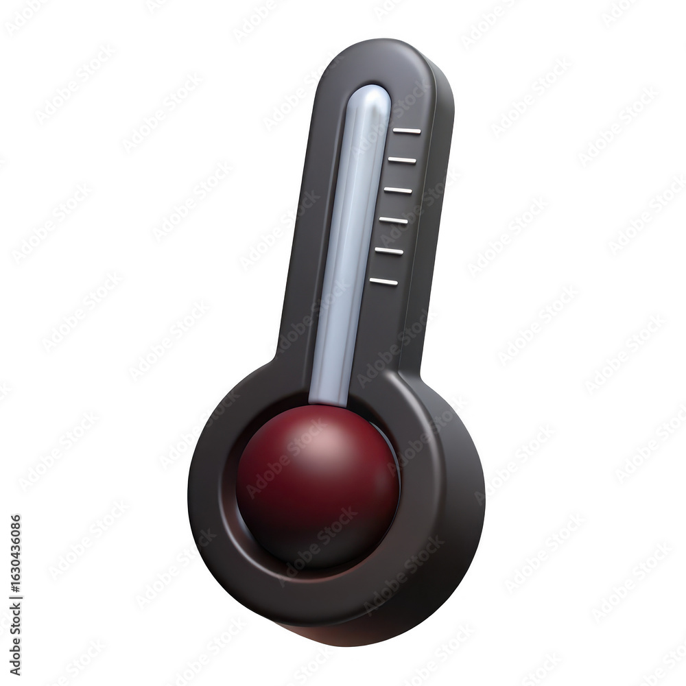 Poster 3d thermometer isolated on transparent background