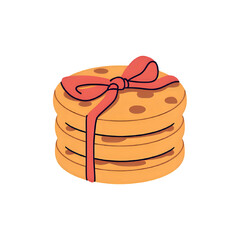 Gift of Delicious Chocolate Chip Cookies: A Festive Treat Illustration