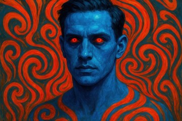 Blue Skin Meets Red Patterns
