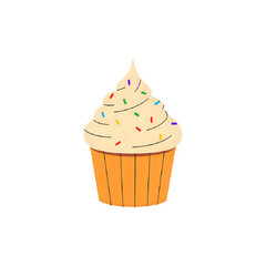 Delicious Cupcake: Vanilla Frosting, Sprinkles, Bakery Treat