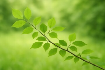 Obraz premium A Close-Up of Lush Green Leaves Against a Blurred Backdrop