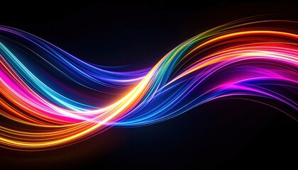 Fototapeta premium Abstract Colorful Glowing Lines Waves