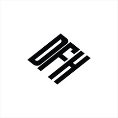  Modern abstract DFH logo design featuring geometric lines for innovative data analysis and digital transformation branding
