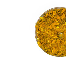 turmeric powder on white background