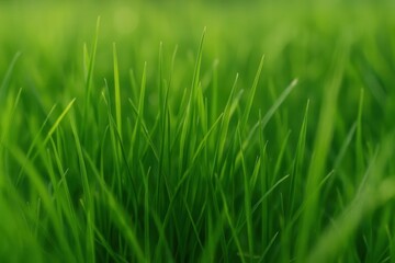 Obraz premium A serene expanse of verdant grass, a testament to nature's tranquility