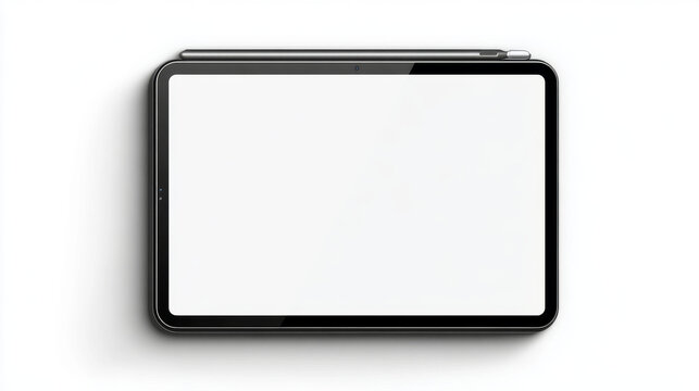 Apple iPad Pro M4 Tablet PC Device Blank Screen Shiny Frame Mockup Template. Vector Illustration