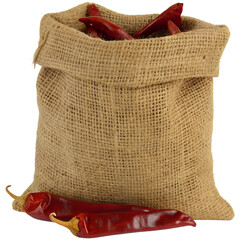 Red hot chilies with a sack