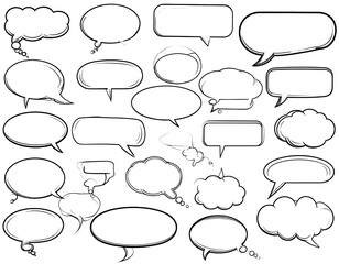 Collection of various cartoon speech bubbles (1)