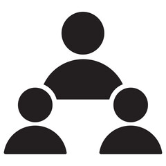 Vector solid glyph icon of team hierarchy, leadership, and organization