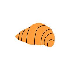 Vibrant Orange Seashell: Coastal Illustration, Summer Vibes, Ocean Decor