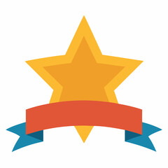 gold star with red ribbon