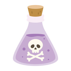 bottle with poison, flat style