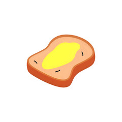 Buttered Toast: Illustration of Buttered Bread Slice