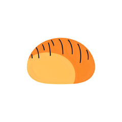 Cartoon Bread Illustration: Round Loaf, Bakery Graphic, Baked Goods Design Element