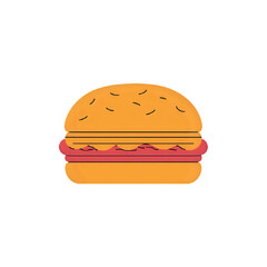 Juicy Burger Illustration: Delicious Fast Food Graphic
