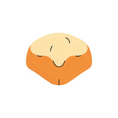 Cream-Filled Bun: Pastry Illustration, Bakery Graphic, Sweet Bread Design Element