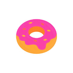 Pink Glazed Donut: Delicious Pastry Illustration for Bakery Websites & Menus