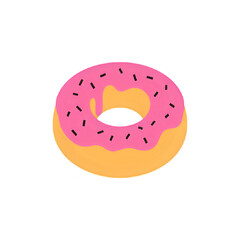 Pink Sprinkled Donut: Delicious Bakery Treat Illustration