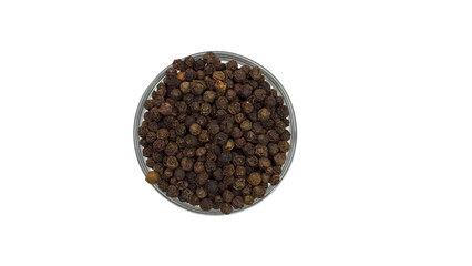 black pepper in a wooden bowl