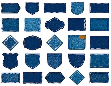 Collection of various denim patches