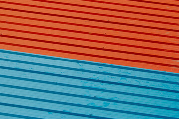 orange and blue aluminum roofing sheets.
